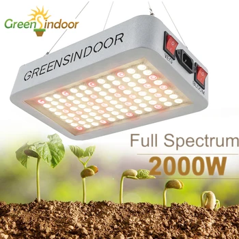 Greensindoor 2000W viso Spektro Šviesa 3500K Auginimo LED Auginimo Lempų Gėlių, Žolių, Augalų Phytolamp Šiltai Balta 110V, 220V