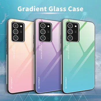 Grūdintas stiklas Case For Samsung Galaxy Note 20 S20 FE S21 Ultra A51 A71 A21S 10 Pastaba Plus A42 A52 A72 Padengti Gradientas Coque