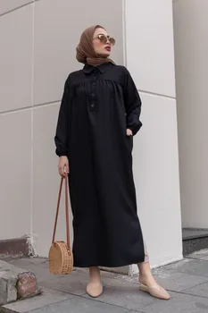 Ilgai Musulmonų Tunika Islamo Musulmonų Drabužiai Mados Abaja Kaftan Turkija Dubajus Atsitiktinis Ponios Kaftan Blusas Vasaros Femme Chemise