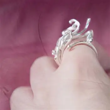 Išskirtinio originalaus dizaino rankų darbo gražus mados atidarymo reguliuojamas žiedo prabanga žavesio moterų Tailando sidabro papuošalai