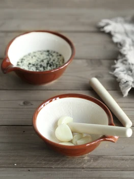 Japonijos vadovą, keraminės malimo dubenėlį, sutrinkite virtuvės artefaktas česnakai švīts česnako sezamo malūnėlis