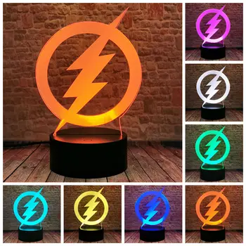 Juokinga 3D Lentelė naktinė lempa LED 7 Spalvų šviesų Flash Figūrėlės Žaislai