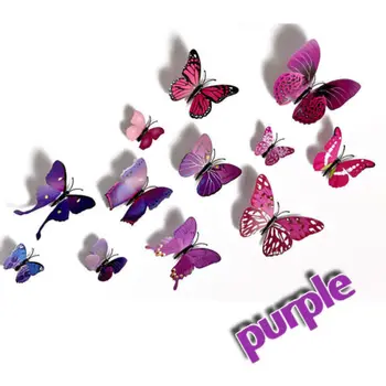 KARŠTO 12pcs 3D PVC Butterfly Art Dizaino Decal Sienos Lazdos Lipdukai Namų Dekoro 