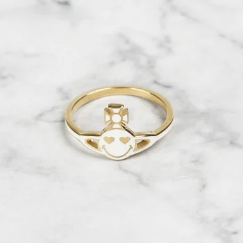 Karšto pardavimo mažųjų Saturno paprastas žiedas, širdies formos besišypsantis veidas prabangūs papuošalai, tinka banketams, kokteilių šalys