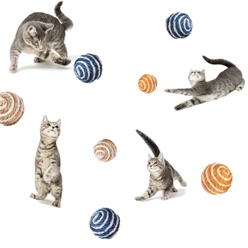 Kačių Žaislai Kamuolys katėms Bell Žaislas katė žaislas Audiniai, pet Sizalio Virvių Pynimas Pet Kibinimas Žaisti Minkštas Kramtomoji Barška Gaudyti Kačių žaislas