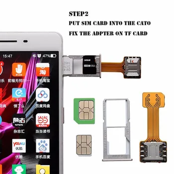 Kortelės Extender Dual SIM Adapteris prailginimo Laido Lizdas Patvarus Dėl Mobiliojo Telefono 