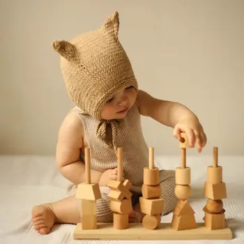 Korėjos Stiliaus Kūdikio Kambario Puošmena Mediniai Blokai Švietimo Žaislas Kūrybos Krovimas Blokuoti Žaidimą Vaivorykštė Medinis Žaislas Dovanos