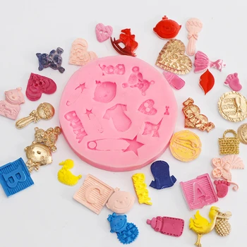 Kūdikių žaislų prekių Pelėsių Silikono Minkštas Tortas Dekoravimo Priemonės, Šokoladas, Kepimo Formos 3D Cukraus amatų Dervos Molio Namų Bakeware