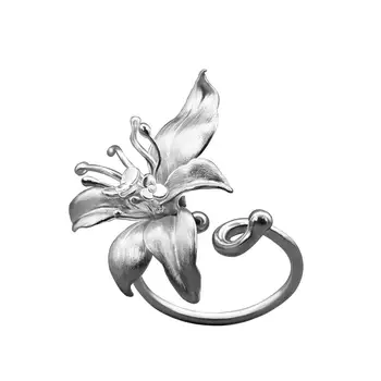 Kūrybinės naujų nacionalinių stiliaus originalaus dizaino sidabro inkrustacijos orchidėja atidarymo aukščio elegantiškas prabangūs moteriški papuošalai