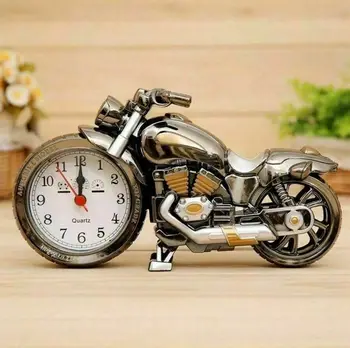 Kūrybos Retro Motociklas Motociklas Kvarcinis Laikrodis Stalinis Laikrodis-Žadintuvas Žiūrėti Vaikams, Draugams, Kietas Dovanų Stalo Dekoras
