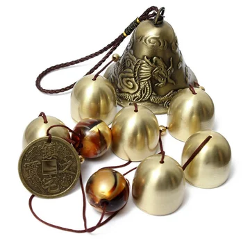 Lauko Metalo Vėjo Varpeliais Pasisekė Feng Shui Vario Kabinti Ornamentu Bell Namų, Sodo Dekoro Sėkmės Kinų Stiliaus Dovana