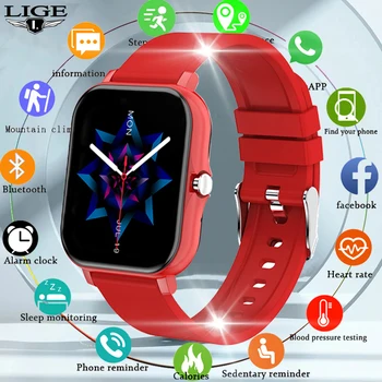LIGE 2021 Mados Smart Watch Vyrų Fitneso Apyrankę Širdies ritmas, kraujospūdžio Stebėsenos Sports Tracker Smartwatch Dovana Moterims