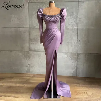 Lowime Rankų Darbo Duobute Violetinė Undinė Vakaro Suknelės Oficialią Dubajus Arabų Elegantiškas Šalis Suknelės, Vestuvių 2021 Rūbeliai Prom Dress