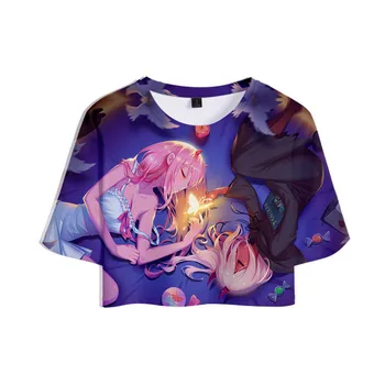 Mados Dizaino Anime DARLING Į FRANXX Marškinėliai Moterims Pasėlių Viršuje T-shirt Moterims, Seksualus Drabužiai Nulis DU T-shirt Aukštos Kokybės
