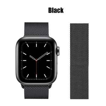Magnetinės Kilpos Diržas, Apple watch Band 44mm 40mm 38mm 42mm 44 mm Metalo smartwatch watchband apyrankę iWatch 3 4 5 6 se juosta