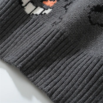 Megzti Megztinis Mens Hip-Hop Streetwear Harajuku Atsitiktinis anime megztinis Japonų Stiliaus Rudens Žiemos Medvilnės negabaritinių Megztinis