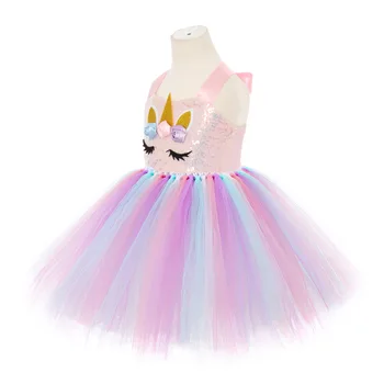 Merginos Vienaragis Kostiumas Suknelė Išgalvotas Iki Vaikams China Pastelinių Vaivorykštė Tutu Gimtadienio Suknelės Princesė Cosplay Padažu
