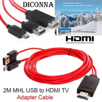 Micro USB 1080P HD TV Kabelio Adapteris USB 2.0 Apmokestinimo Priedai Vaizdo Kabelis Adapteris, Baterija