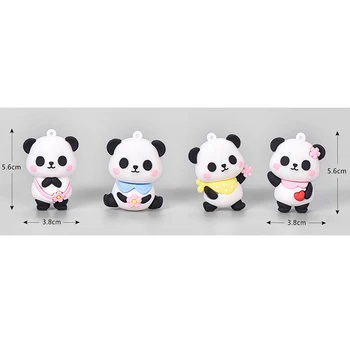 Mielas Animacinių Filmų Kūrybos Keychain Silikono Papuošalai Gyvūnų Panda Key Chain Automobilių Merginos Maišelį Paketų Prižiūrėtojų Raktinę Papuošalai Aksesuarai Dovanos