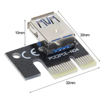 Mini USB3.0 Grafika Kortelės Riser Card PCI-E 1X Iki 16X Kasybos Extension Adapter Kasybos Extender Kasybos Priedai