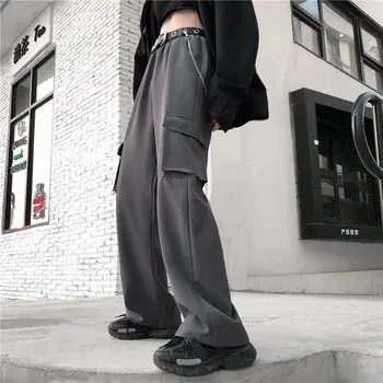 Moterų atsitiktinis laisvas darbo drabužiai hip-hop vyrų ir moterų bėgimo kelnes Harajuku mados atsitiktinis Gatvės kelnės aukštu juosmeniu kelnės