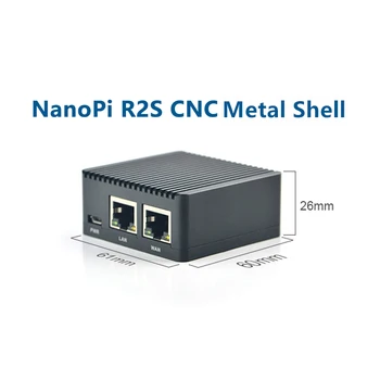 NanoPi R2S CNC Visų metalų Atveju su Stipriais Šilumos Išsklaidymo