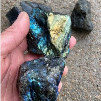 Natūraliai mėlyname mėnulio akmuo, Akmens Labradoras Grubus Mineralinių Kristalų Pavyzdžių Namų Dekoro akvariumas Akmens Dekoras