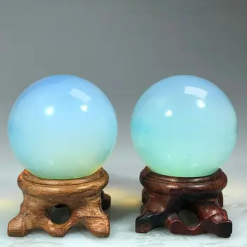 Natūralus baltas opalas kamuolys kvarco kristalo akmuo Kvarcas Pasaulyje Kamuolys Uolienų Mineralas dovana mediniais Reiki Healing Namų puošybai