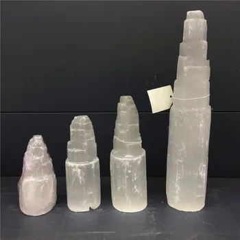 Natūralus kvarco kristalas selenitas bokštas lempos reiki healing Chakra namų dekoro mineralinių mėginių ėmimas