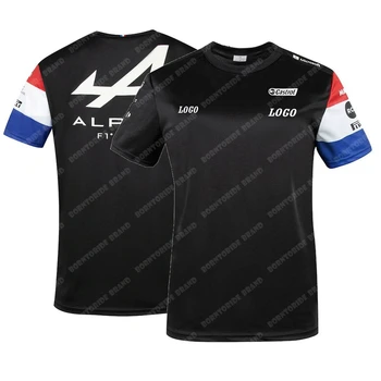 Nauja Juoda 2021 Alpine F1 Komanda Automobilių Lenktynių Automobilių Gerbėjas T-Shirt Juoda Kvėpuojantis Jersey Teamline Trumpas Rankovės Marškinėliai, Drabužiai