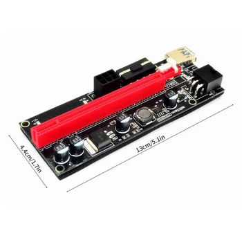 Nauja PCI-E pcie Riser 009 Express 1X 4x 8x 16x Extender PCI-E USB Stove 009S Dual 6Pin SATA Adapterio plokštę 15pin už BTC Miner