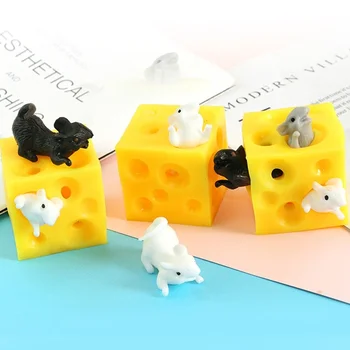 Naujas Pelės Pavogti Sūrį Žaislas Ventiliacijos Tinginys Slėpti Ieškoti Įtempių 2 Squishable Lėlės Sūris Blokuoti Streso Suardymo Vaikų Suaugusiųjų Dovana