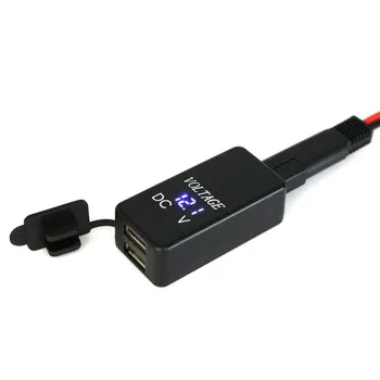 Naujų Automobilių Vielos Dual USB 12-24V 3.1 Greito Įkrovimo Adapteris Mobilaus Telefono, MP3 Greita Įkrovimo Greitis Įkroviklį Universalus Voltmeter