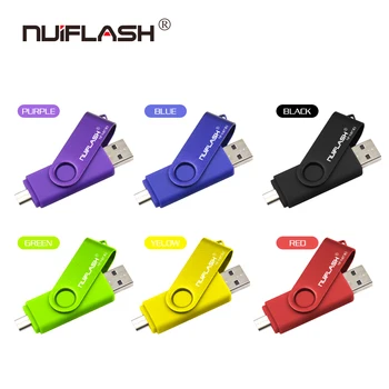 Nuiflash USB flash drive, OTG didelės Spartos diskas 128GB 64GB 32 GB, 16 GB, 8 GB, 4 GB išorinės saugyklos dvigubai Taikymo Micro USB