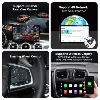 OKNAVI Android 10.0 Automobilio Radijo Multimedia Vaizdo Grotuvas 