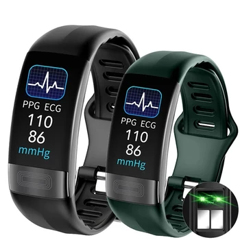 P11 Plius EKG+PPG Smart Apyrankę Kraujo Spaudimas, Širdies ritmo Monitorius Juosta Fitness Tracker Pedometer Vandeniui Sporto Smartband