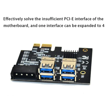 PCI-E nuo 1 iki 4 Išplėtimo Korta PCI-E 1X iki 16X 4 Port Dual Layer USB3.0 Grafikos Adapteris Plėtros Kortelę už BTC Kasyba