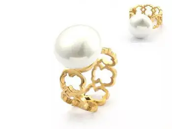 Pearl žiedai moterims aukso spalvos titano, nerūdijančio plieno anillos mujer bague bižuterijos aksesuaras dovanų bijoux šalis