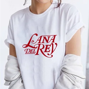 Pop Dainininkė lana del rey laiškas išspausdintas moterų marškinėliai vasaros balti trumpomis rankovėmis Mergaitėms atsitiktinis marškinėliai plius dydis streetwear Tee viršų