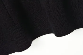 Prabangos Prekės ženklo Dizaineris Megzti Megztinis Moterims Tuščiaviduriai Iš Išsiuvinėti Akis Megzti Megztinis Juodas Megztinis