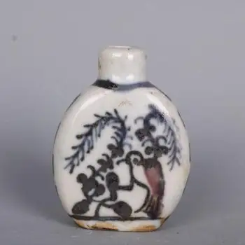 Prabangus senovinis porceliano mėlynos ir baltos underglaze raudona susivėlęs filialas lotus modelis uosti butelis namų puošybai papuošalai