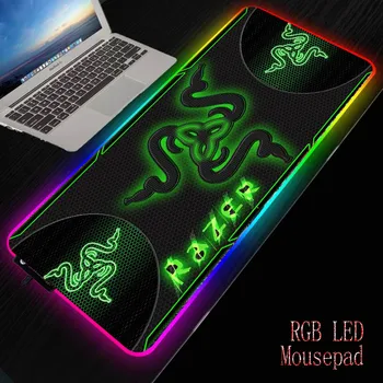 Razer RGB Pelės kilimėlis su USB jungtimis, LED Žaidimų apšvietimo Pelės Padas atsparus Vandeniui neslidus Gumos Pagrindo Dideli Klaviatūros Kilimėlis XXL