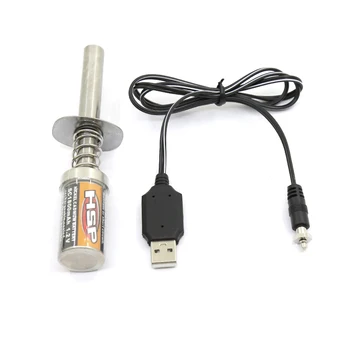 RC Nitro 1.2 V 1800Mah Įkrovimo Glow Plug Starteris Kitos DC USB Įkroviklį, Dujų ir Nitro Variklio Galia 1/10 1/8 RC Automobilių