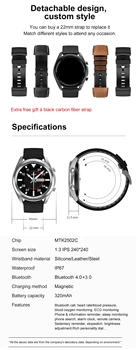 Smart Watch Vyrų 2021 EKG Reloj Inteligente DT91 Smartwatch Preesure Širdies ritmo Miego Stebėti Amazfit GTS 2 Xiaomi