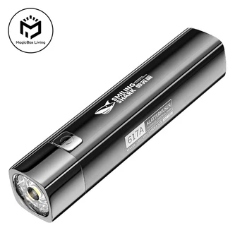 Super Ryškus LED Žibintuvėlis USB Įkrovimo 18650 Akumuliatoriaus Led Žibintuvėlis už Naktį Jojimo Kempingas Medžioklės & Patalpų Blykstė