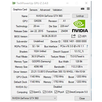 SZMZ Vaizdo plokštė GTX 960 4 GB GPU GDDR5 128Bit Grafikos Korta nVIDIA VGA Geforce Originalus Naujas GTX960 vaizdo plokštės GPU, Dvi žaidimą
