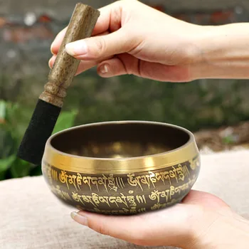 Tibeto Dainavimo Dubuo Nustatyti Meditacijos Garso Dainavimas Bowl Dubenėlį Plaktuku Šilko Pagalvėlės Muzikos Terapijos Gydymo Atidumas Budistų