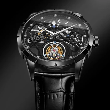Tourbillon Žiūrėti Prabangių Vyrų Laikrodis EZOPO Sapphire atsparus Vandeniui 5Bar Nerūdijančio Plieno Nesuskaičiuojamos Pritaikymas zegarek meski