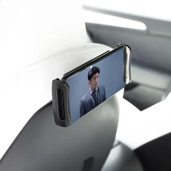 Už Tesla Model 3/Y Automobilio galinės Sėdynės, Telefono Laikiklis, 360 Laipsnių Pasukimas Išmaniojo telefono Stovas Vehical Galiniai Planšetinio kompiuterio Laikiklis iPad Mini Pro