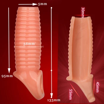 Varpos ilgomis rankovėmis prezervatyvą, super didelis, daugkartinio naudojimo, ilgo penio žiedas, atidėti ejakuliacija, aukštos elastinga prezervatyvą, privataus produktus